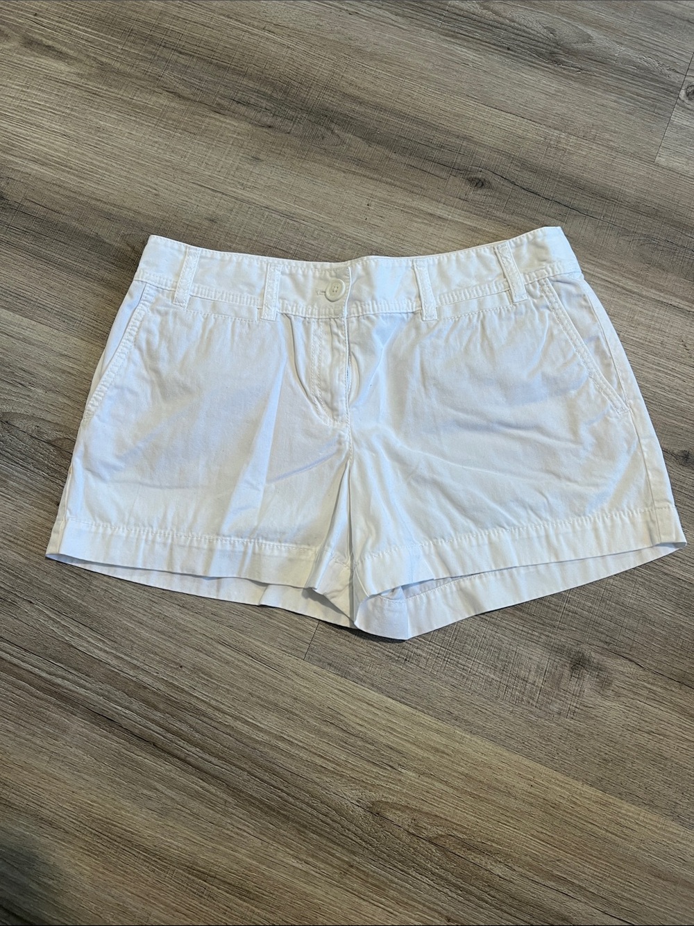 Ann Taylor LOFT White Cotton Short Bermuda Shorts